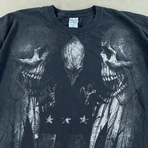 Vintage Y2K MMA Elite Shirt Mens 2XL Skull‎ Eagle Faded Distressed Cyber Grunge